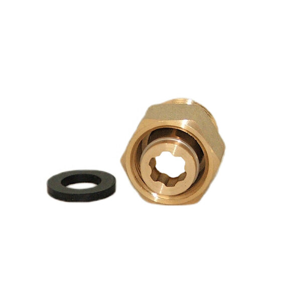 Półśrubunek 1/2×1/2″ mosiężny prosty z uszczelką Calido