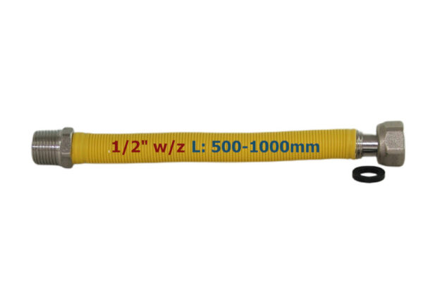 Przewód gazowy rozciągliwy 1/2″ 500-1000mm W/Z