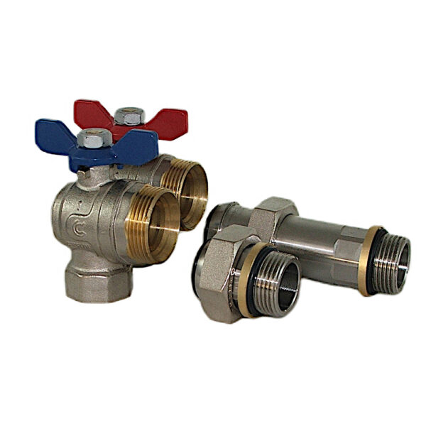 Zestaw zaworów kątowych 1″ do rozdzielacza DN25