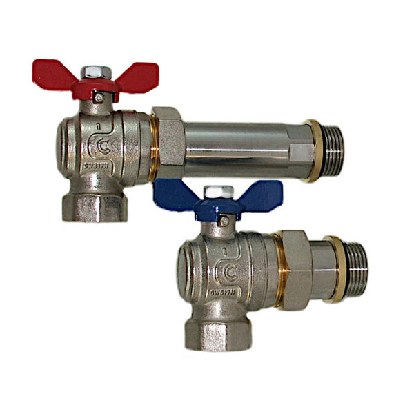 Zestaw zaworów kątowych 1″ do rozdzielacza DN25