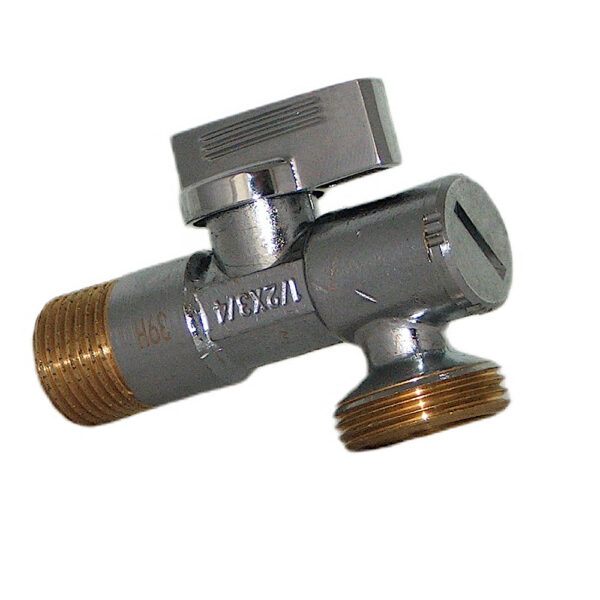 Zawór chromowany 1/2″x3/4″ kątowy Smart z filtrem  DN15