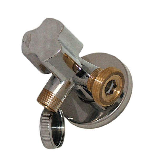 Zawór chromowany 1/2″x3/4″x 3/8″ kątowy Art Bis z filtrem DN15