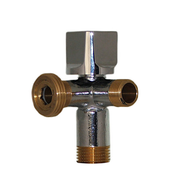 Zawór chromowany 1/2″x3/4″x 3/8″ kątowy Multi DN15