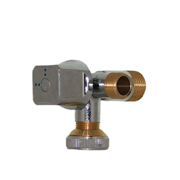 Zawór chromowany 1/2″x3/4″x 3/8″ kątowy Multi DN15