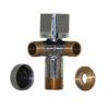 Zawór chromowany 1/2″x3/4″x 3/8″ kątowy Multi DN15
