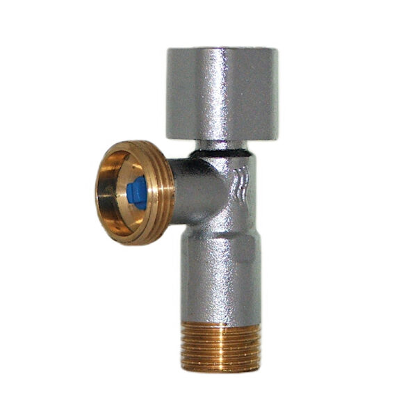 Zawór chromowany 1/2″x3/4″ kątowy Solid z filtrem DN15