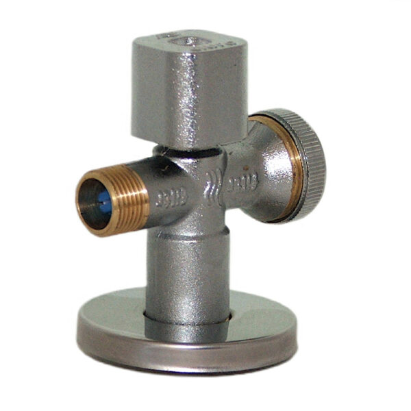 Zawór chromowany 1/2″x3/4″x 3/8″ prosty Solid Bis z filtrem DN15