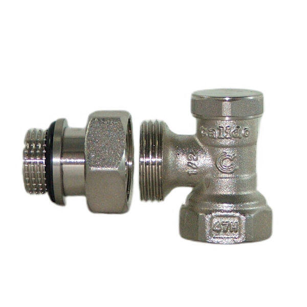Zawór grzejnikowy powrotny 1/2″ kątowy z o-ringiem Eskimos DN15