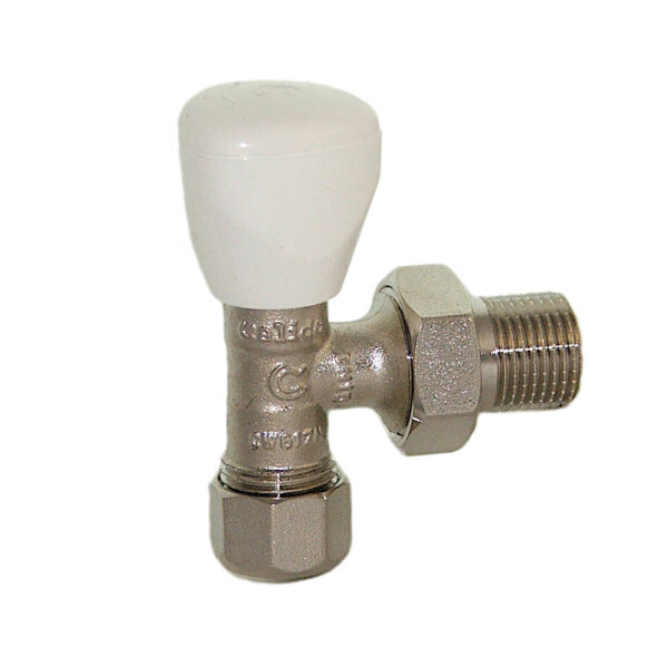 Zawór grzejnikowy zasilający 1/2″ Cu kątowy Eskimos DN15