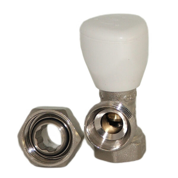 Zawór grzejnikowy zasilający 1/2″ kątowy z o-ringiem Eskimos DN15