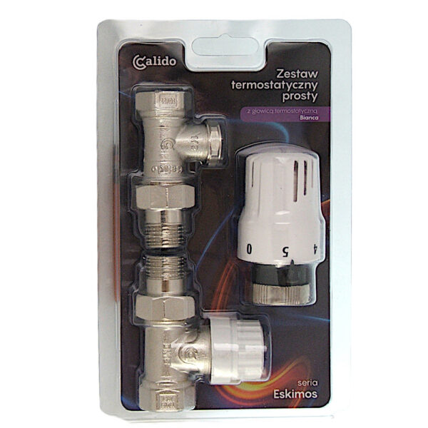 Zestaw grzejnikowy termostatyczny 1/2″ prosty Eskimos DN15